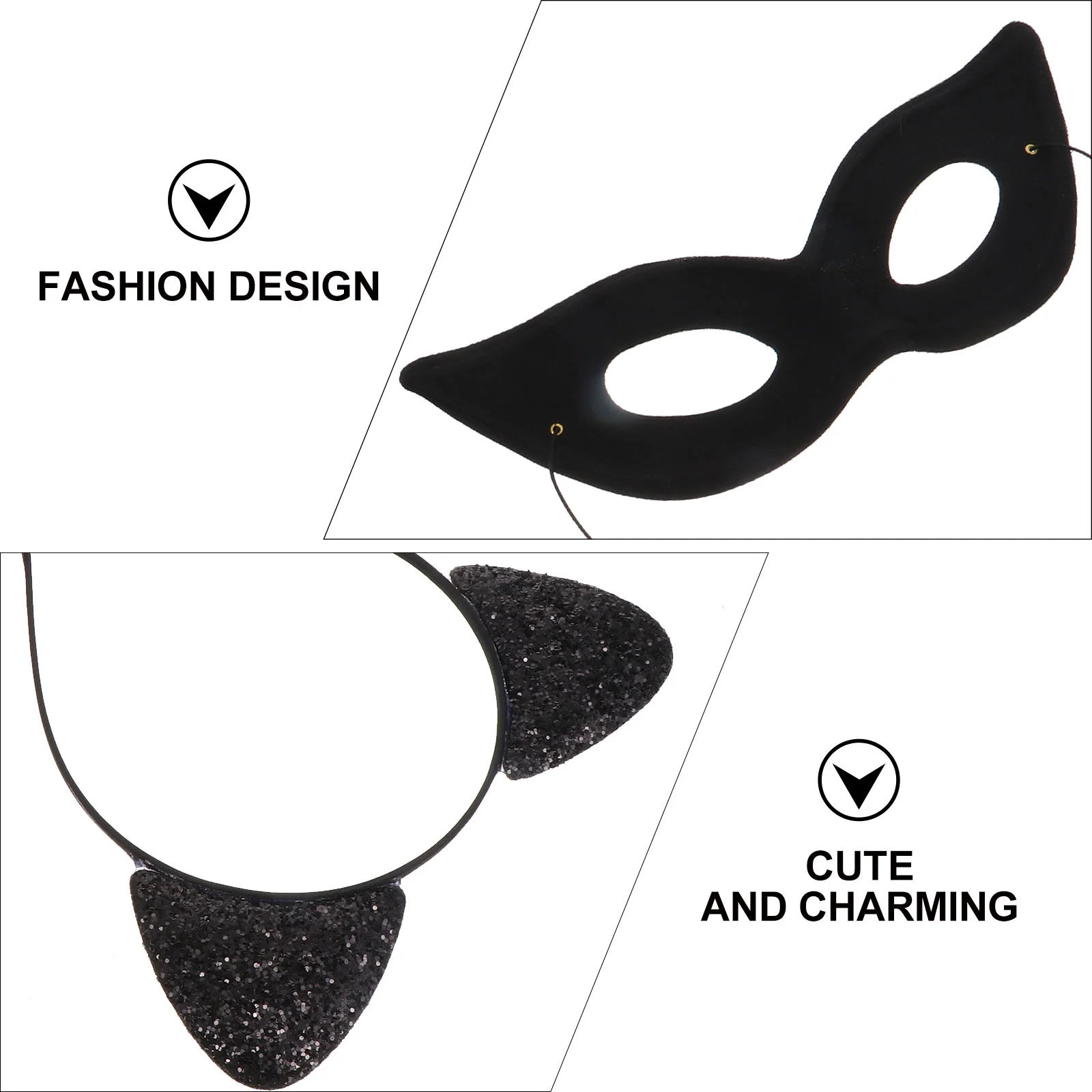 Cat Ears Headband Rabbit Costumes Accessories Decor Cosplay Female Hair Hoop Outfits Eye Mask Theme Party Prop Props Miss