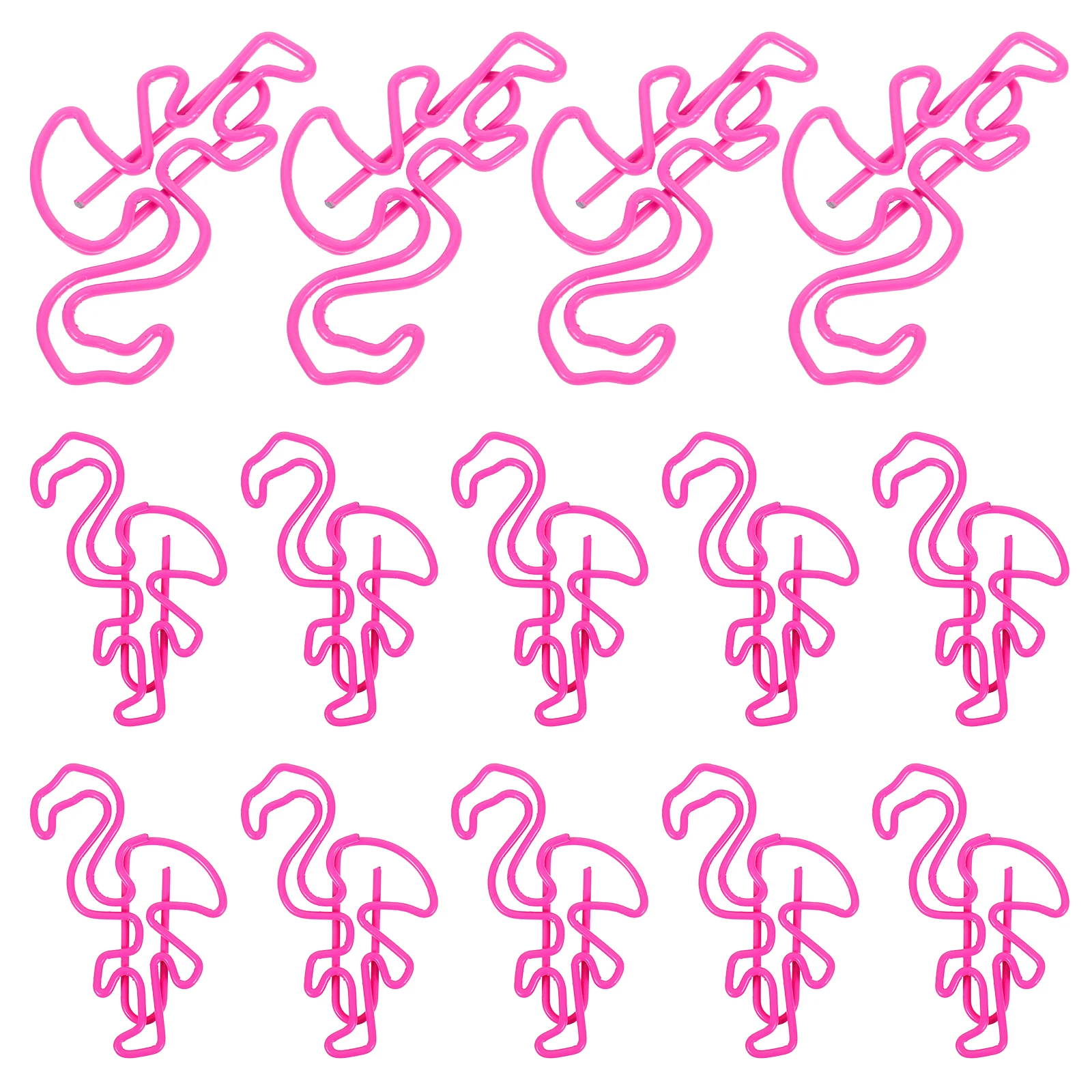30pcs Flamingo Paper Clip Iron Metal Cartoon Clips Strong Hold Office Home School Supplies Colorful Paperclips Folder