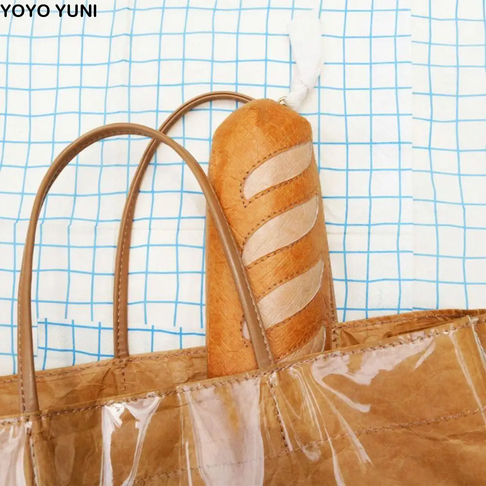 Piórnik w kształcie francuskiego baguette, duża pojemność, zapinany na zamek, papier Dupont, etui na markery, kreatywny.