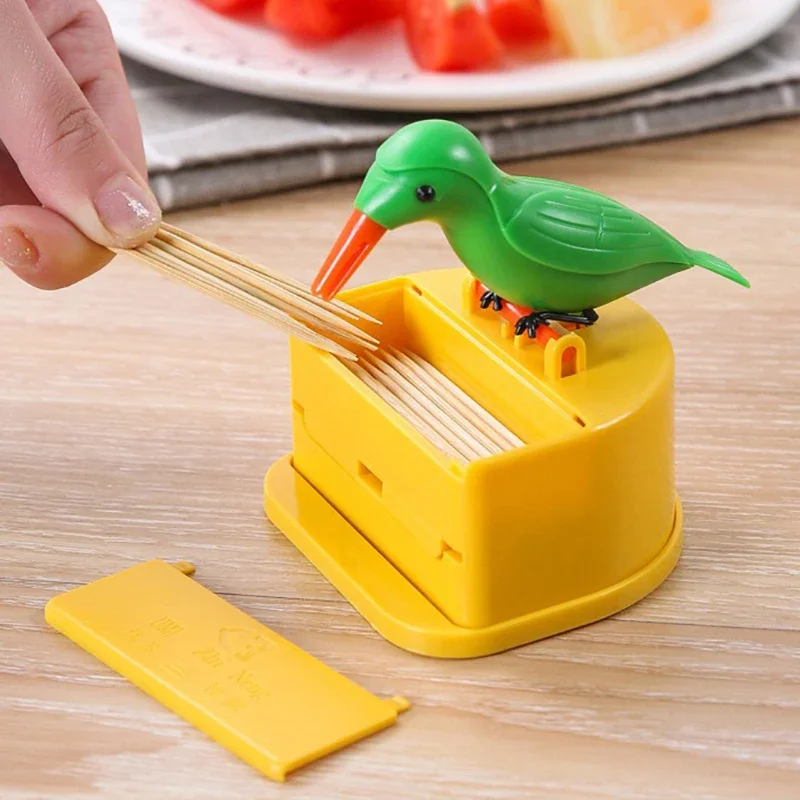 1Pcs Small Bird Shaped Automatic Toothpick Dispenser Creative Toothpick Container Home Kitchen Accessory