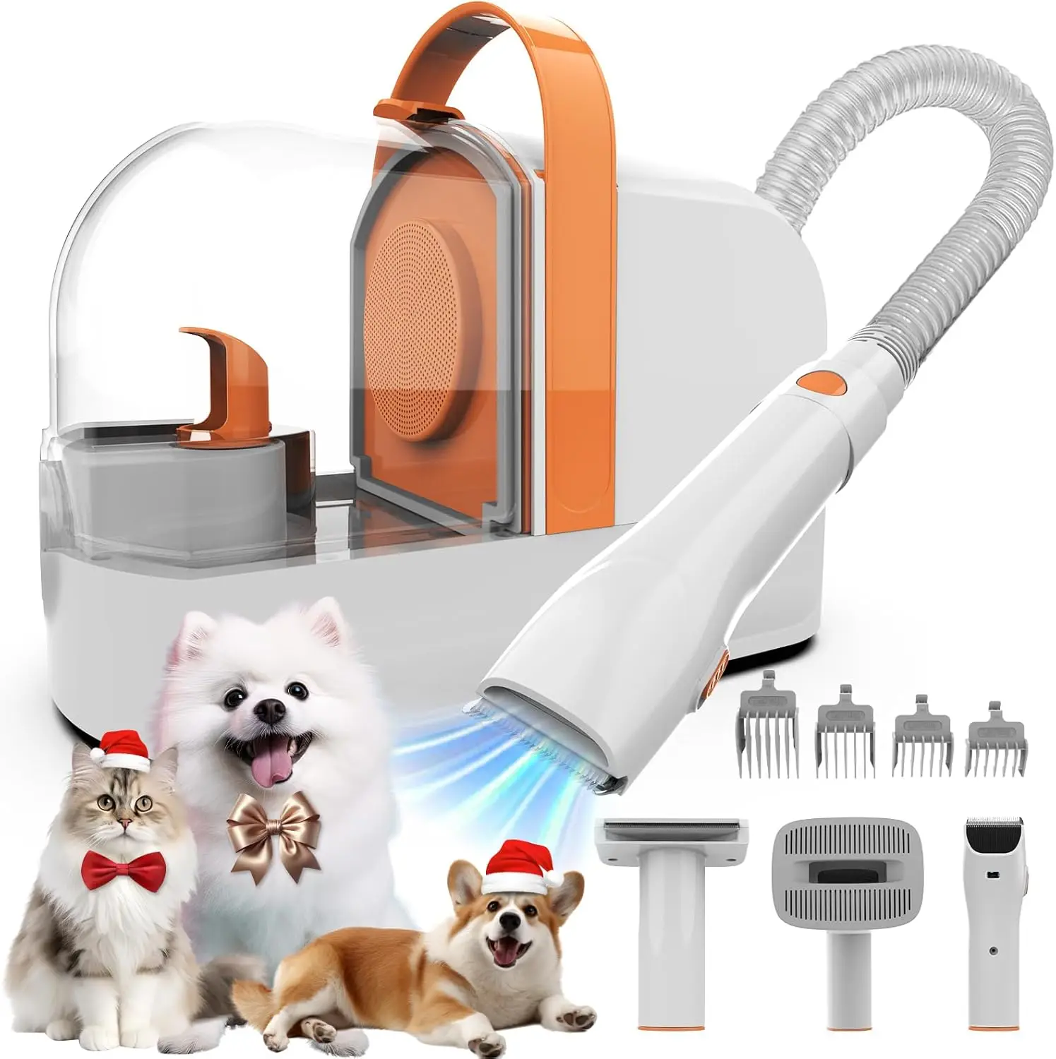 

Pet Grooming Vacuum Kit with Clippers, 12,000Pa Suction, Low Noise, All-in-One Home Cleaning Tool for Dogs