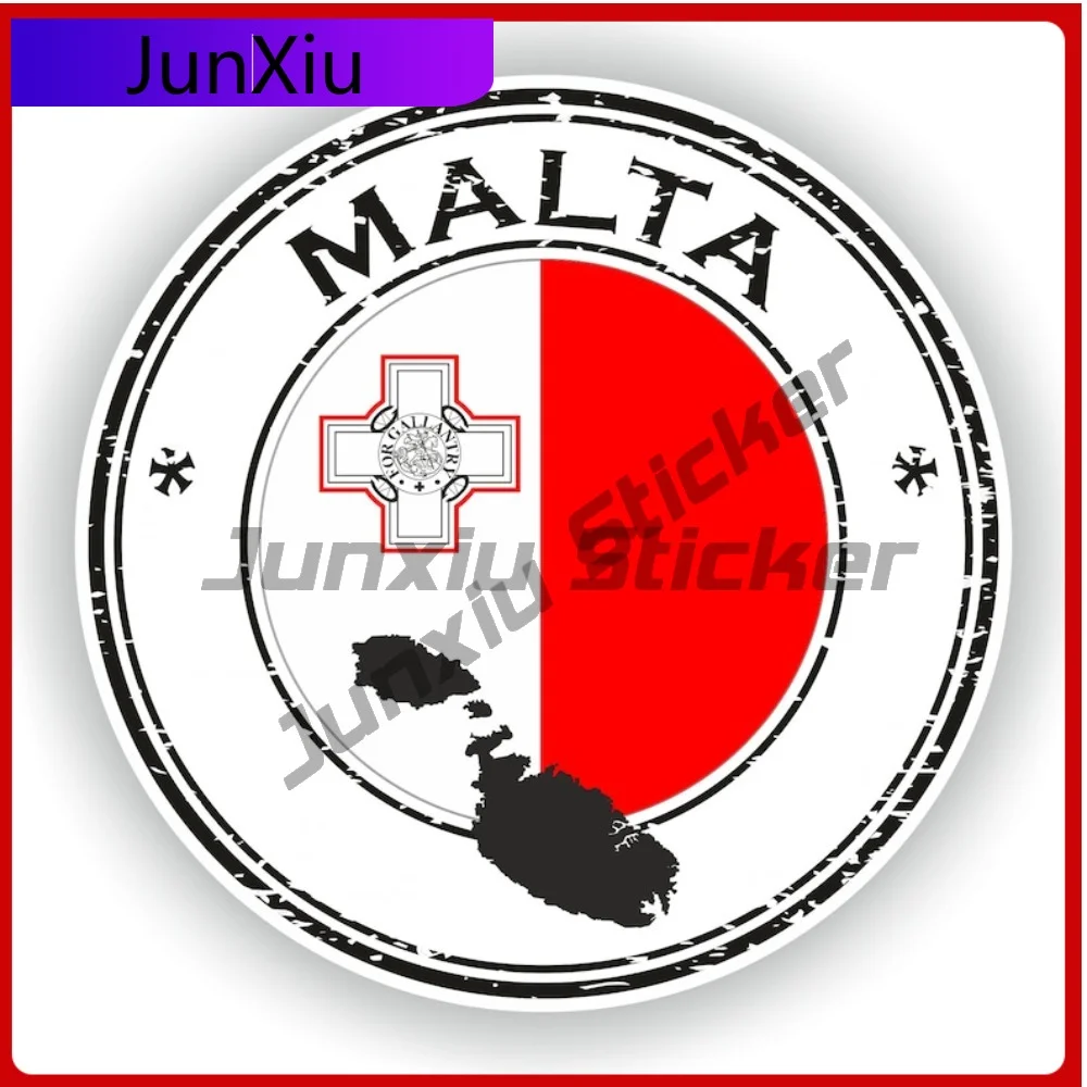 

Malta Seal Sticker Round Flag Cool Vinyl Decal Waterproof Car Decor for Camper Accessories Anti Scratch Decoration