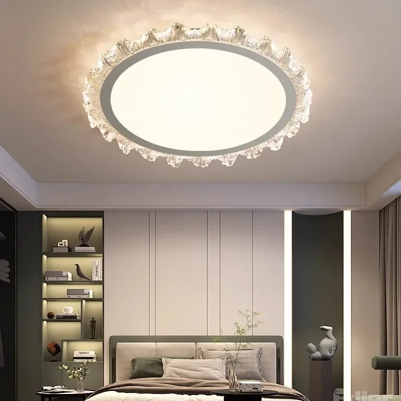 

French Bedroom Ceiling Light High End Master Bedroom Chandelier Modern Round LED Lighting Fixtures For Study And Home Decoration