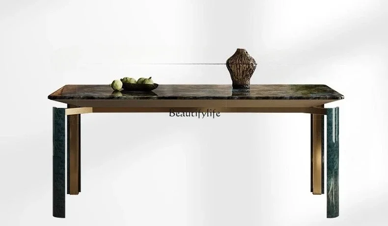 

FG52Light luxury dining table and chair combination high-end postmodern Italian marble square dining table