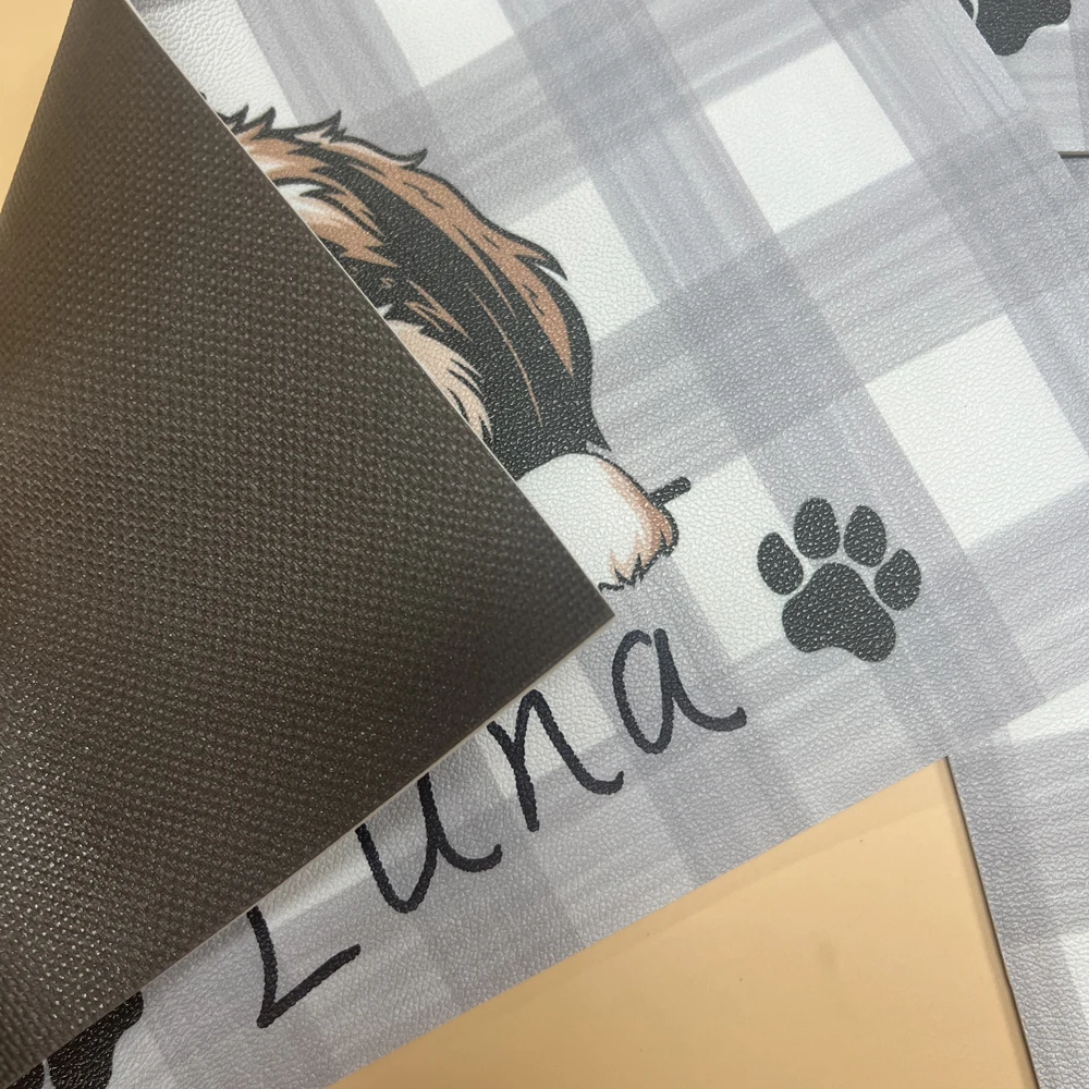 Household Pu Pet Dog Personalized Pet Bowl Mat Waterproof Food Bowl Beverage Feeding Mat and Black Pen for Writing Pet Name