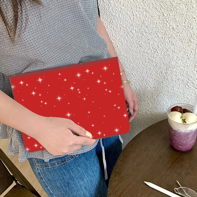 ins Retro Red shining stars TABLET CASE FOR iPad pro 10/11-Inch 2020/6th/7th /8th /Air 3rd/Air 4th/9th gen/Air 5th Gen 2022/Air