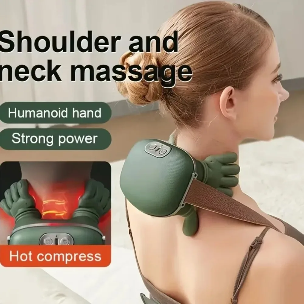 Neck Shoulder Massager, Shiatsu Massage Pillow Heat, Wireless Portable Rechargeable for Knots, Home Office Travel Gift Mom Dad gallery 5