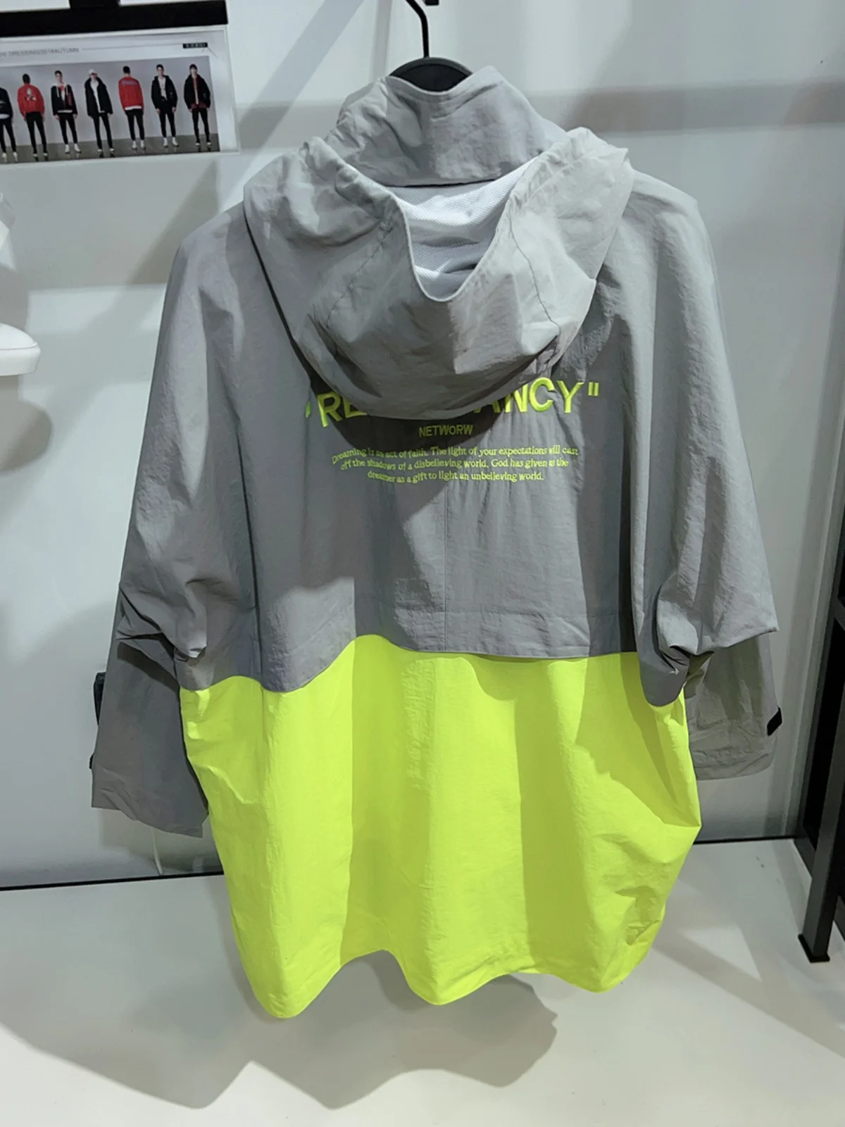 Модная мужская ветровка оверсайз с капюшоном, цветной дизайн Blo, модная молодежная повседневная верхняя одежда из полиэстера