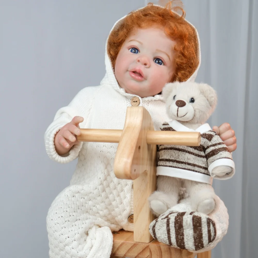 Cloveray 24 inch realistische herboren babypop kalmeren hoogwaardige vinylpop met beerpop originele baby metgezel speelgoed kindgeschenken