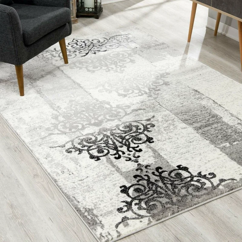 Dywany dla sypialnia trwały szary wyblakły wzór filigranowy Runner Rug Home Living Room Decoration