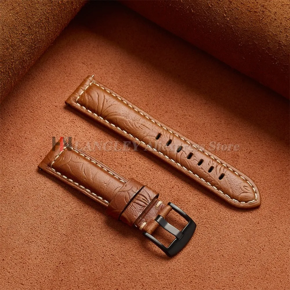 مجنون الحصان جلد طبيعي حزام (استيك) ساعة لأوميغا لبانيراي نحت الأعمال سوار 20 مللي متر 22 مللي متر 24 مللي متر 26 مللي متر الرجال النساء الأساور