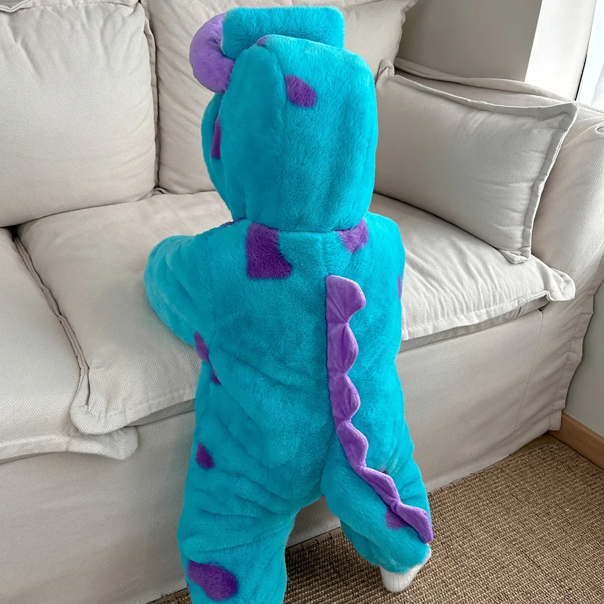 Tuta per bebè spessa peluche pagliaccetti in cotone caldo autunno e inverno vestiti per bambini Cute Little Monsters capispalla pagliaccetti con