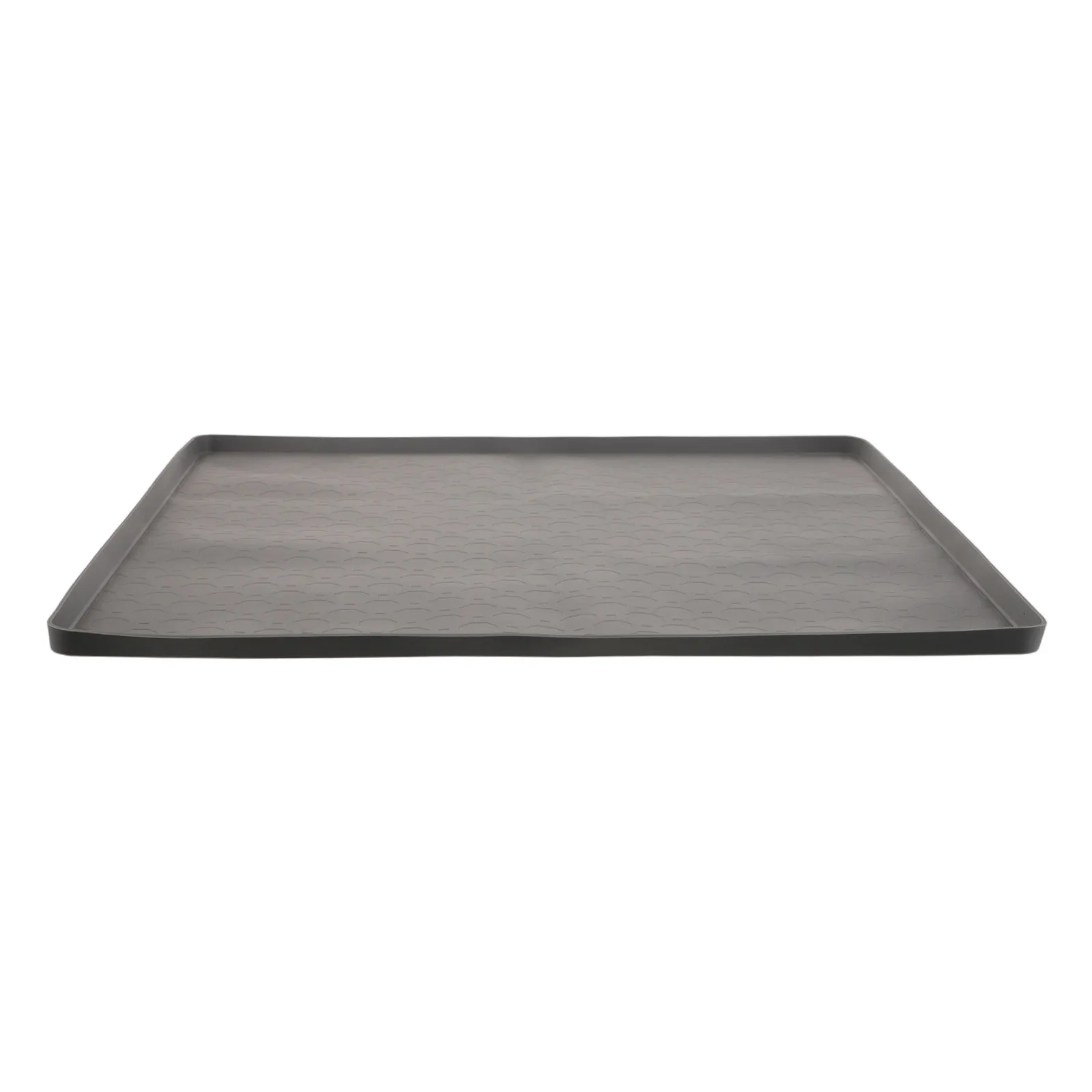 Trash Can Mat Grey Silicone Cornerfit Non Slip Raised Edge Waterproof Kitchen Floor Protection Under Garbage Can Pad