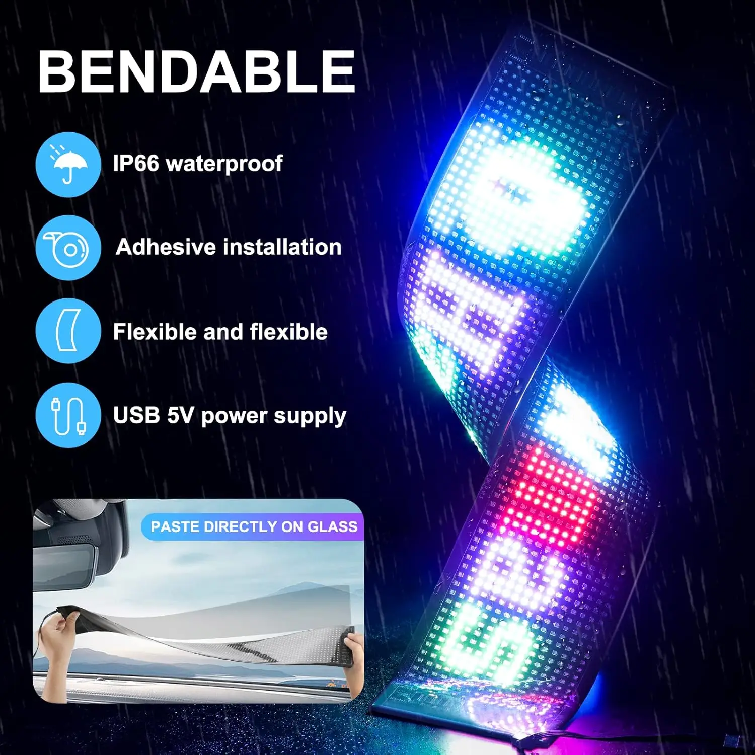 Programmable LED Matrix Panel Light Flexible Screen Display Animation Message Scrolling Sign APP Control For Shop Bar Party