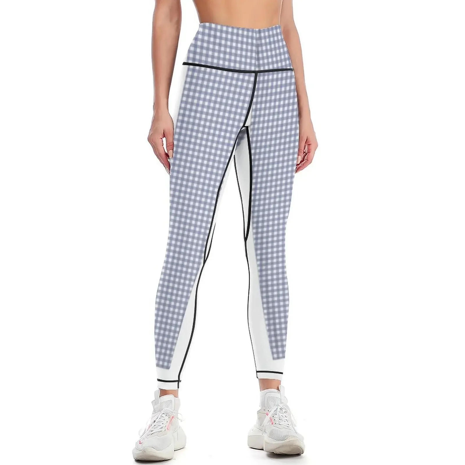 lavender purple gingham patterned Leggings Golf wear gym womans workout clothes for sports for Womens Leggings