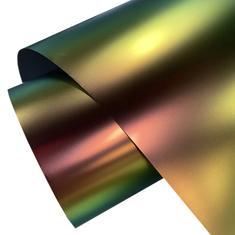 PET Chamäleon Matt Regenbogen Chrom Grün Vinyl-Folienverpackung DIY Selbstklebende Aufkleber Auto Motorrad Fahrzeugfolierung