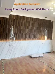 Natural Black Walnut Wood Acoustic Panels 80x20cm Wooden Mosaic Tile for Interior Wall Art Large Size Home Decor 4Pcs/Box