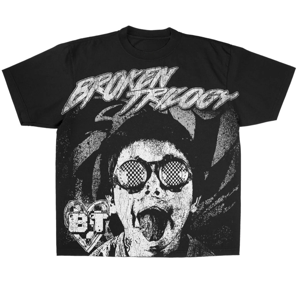 Vintage Style Broken Trilogy Heavyweight Graphic T-Shirt Cotton Men Women Streetwear Tee