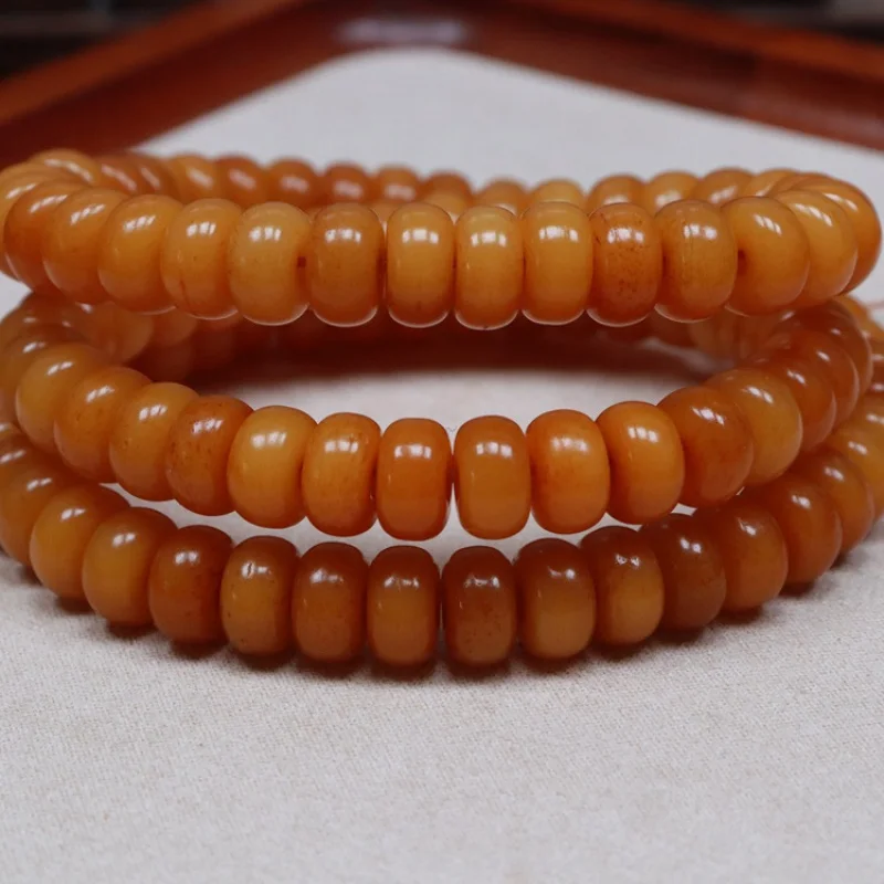 Ox 108 Beads Tibetan Retro Old Spirit Bone Abacus Ethnic Style Bracelet