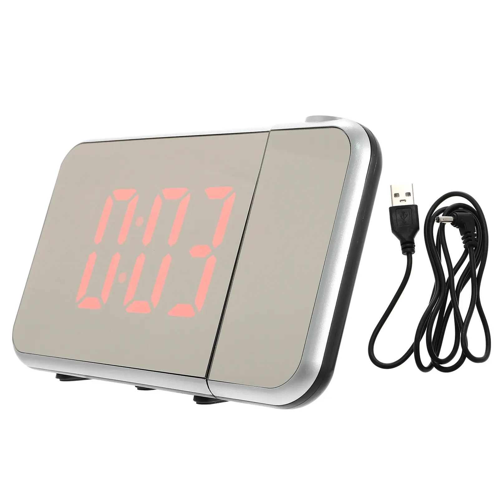 Projection Alarm Clock with Digital Display, Battery-Free Desk Clock for Bedroom, Dorm, Office, Home Use
