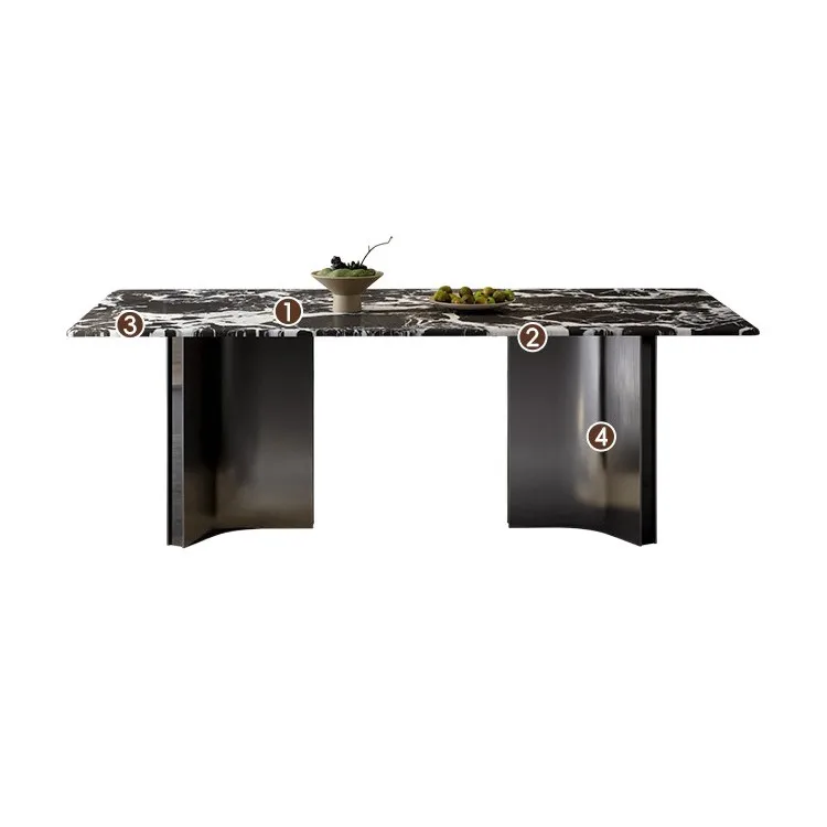 

Natural Luxury Stone Dining Table Black Rose Black Guangdong Foshan Rectangle Premium Italian Light Luxury Household Rice