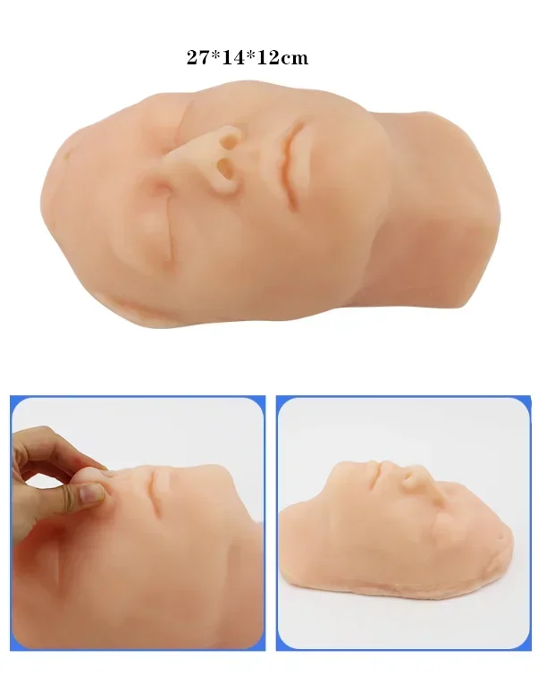 

Micro-shaping Human Head Model Silicone Simulation Facial Inj ect ion Suture S kin Pad Kit Dummy