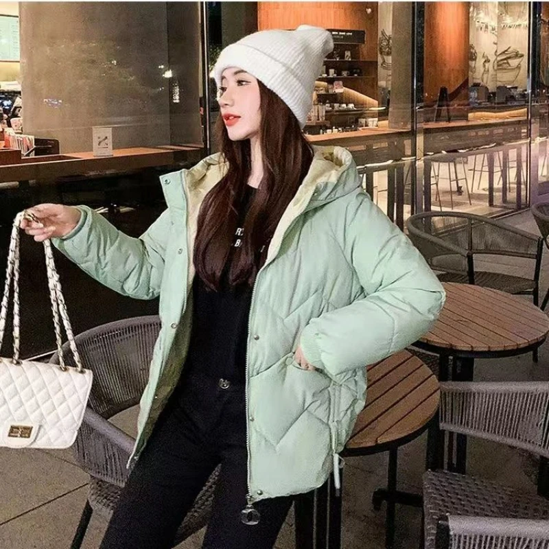 Women 2023 New Down Cotton Coat Winter Jacket Female Warm Thickened Parkas Loose and Slim Outwear Large Size Hooded Overcoat