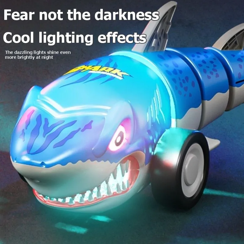 Best-For Boys Girls Ages 3-6 Compatible:Shark RC Car 2.4Ghz Remote Control Vehicle Featuring LED Lights& 360° Spins For Kids