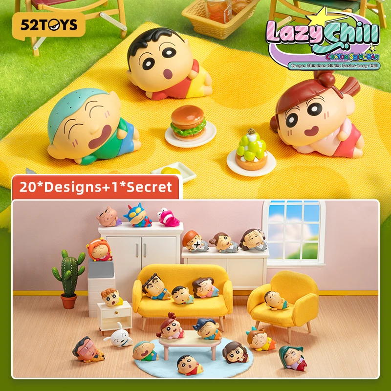 

52TOYS Crayon Shin-chan MiniMe Series-Lazy Chill Series, Mystery Box, Коллекционная игрушка, украшение для рабочего стола