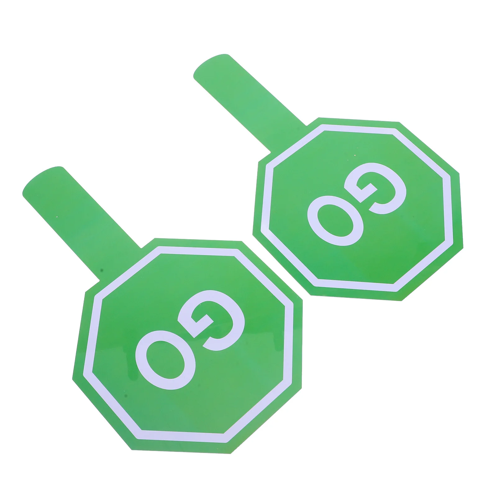 2 個の両面交通制御パドル赤緑標識ハンドヘルド防水標識子供の安全のため