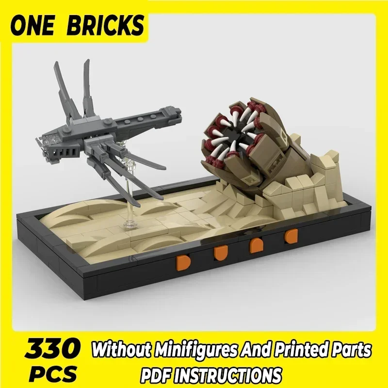 

Звездная модель фильма Moc, строительные кирпичи, дюн, песчаный червь, атака, диорама, технология, модульные блоки, подарок, рождественские игрушки, наборы «сделай сам», сборка