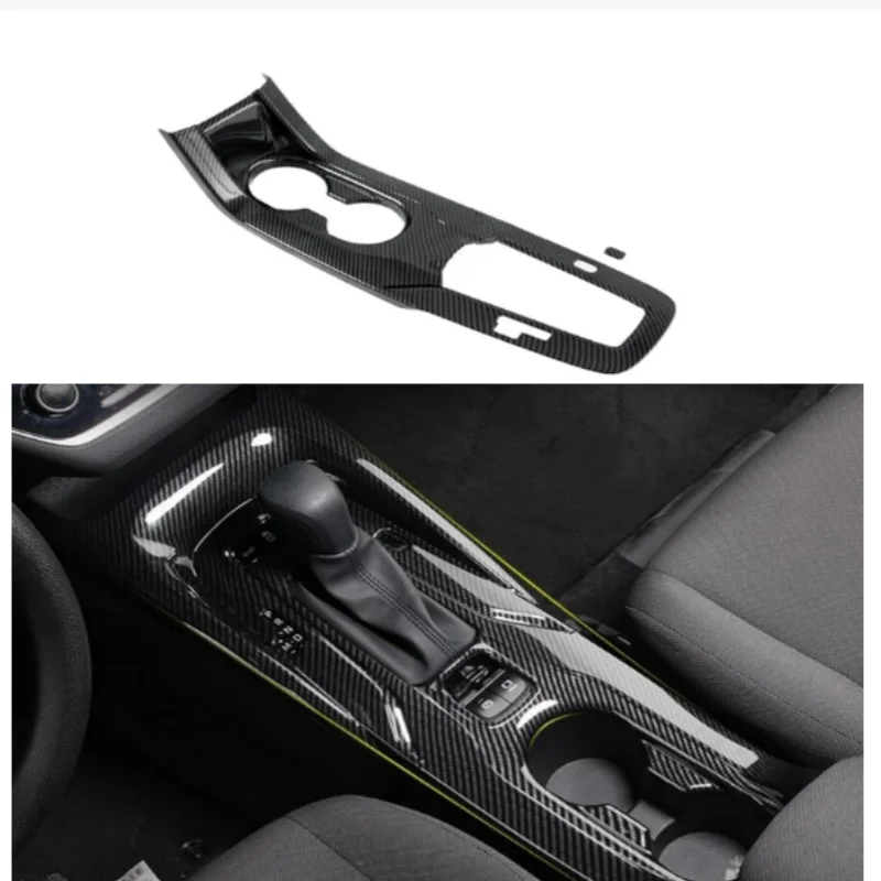 

Крышка центрального управления, отделка переключения передач, внутренняя рамка подстаканника для Toyota Corolla Cross 2020-2021, автомобильные аксессуары из углеродного волокна