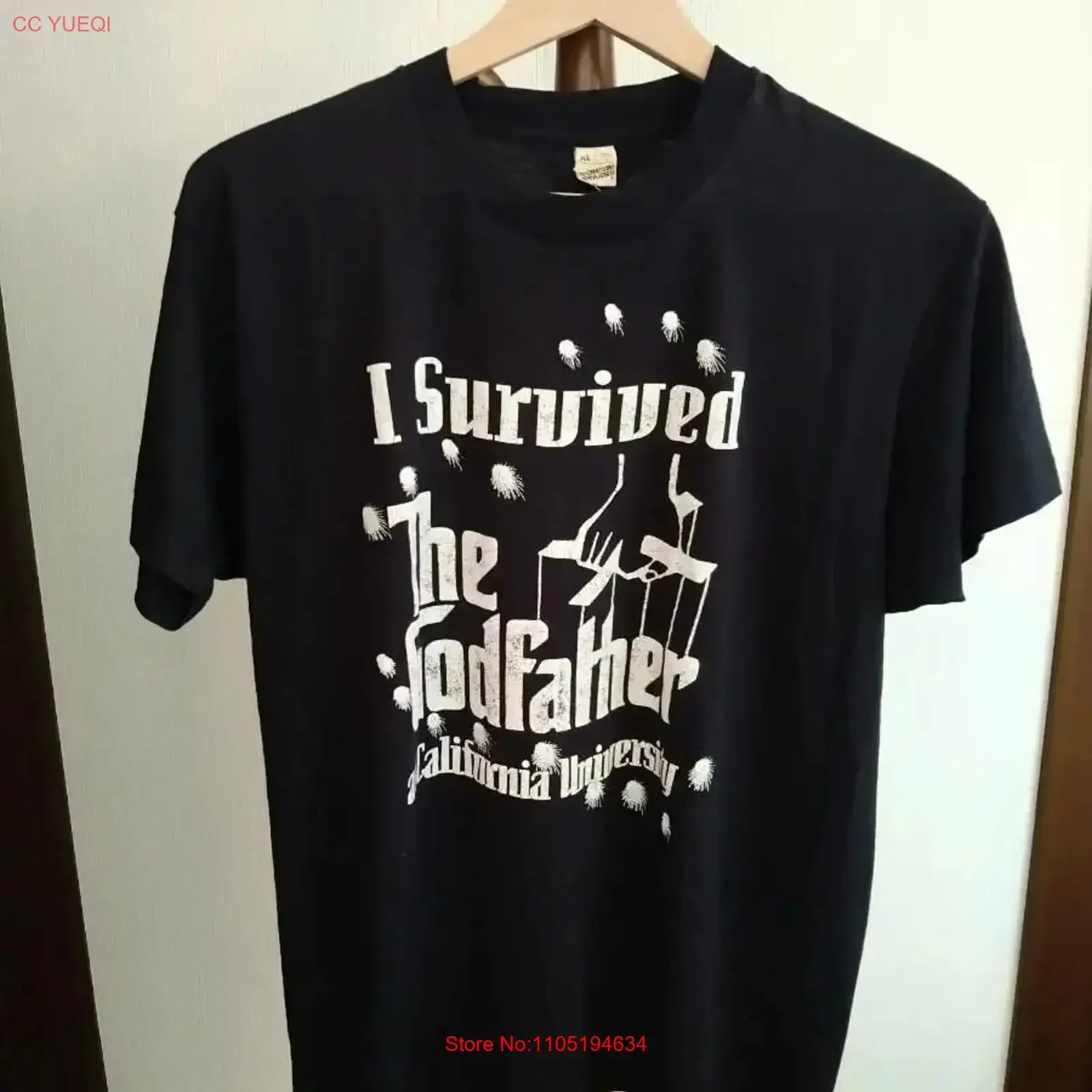 Special Excellent atmosphere 80 s Godfather T shirt Size XL Movie vintage Washed Top For Everyday Wear Stylish  vintage Washed