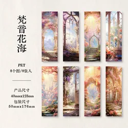 8 Pcs Transparent Creative Bookmarks Fantasy New World Card Paper Diy Decorative Material Bookmarks For Books Back To School