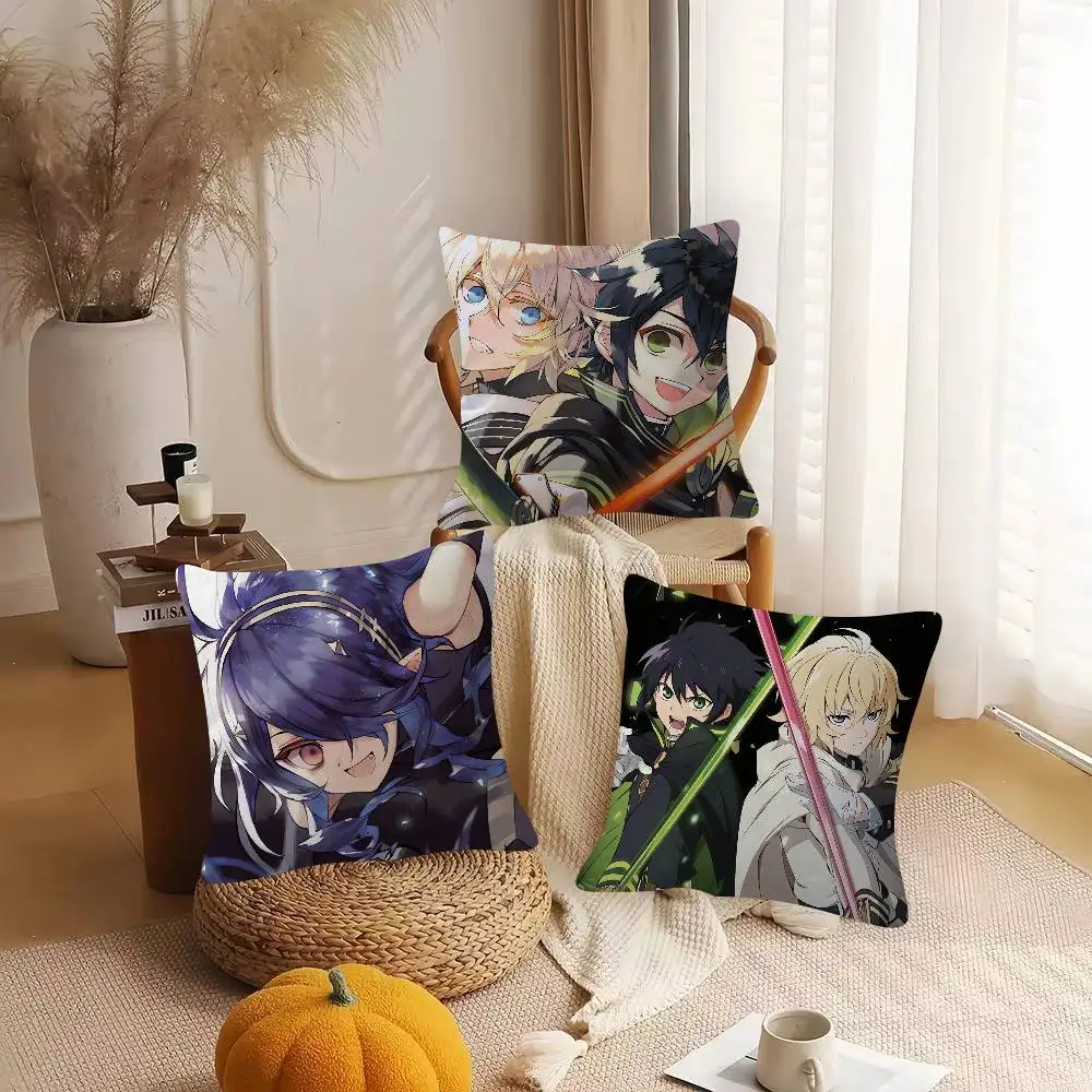 Anime Seraph Of The End Cute Cartoon L Game Cushion Cover Pillowcase Upholstery Sofa Throw Pillow Home Decor Pillowcas