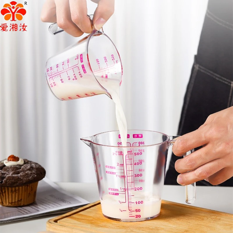 Aixiangru-Resin Measuring Cup, Plastic Cream Meter, Milliliter Cup, 3 Scales Baking Tools with Handle, 0.5L, Stack Up