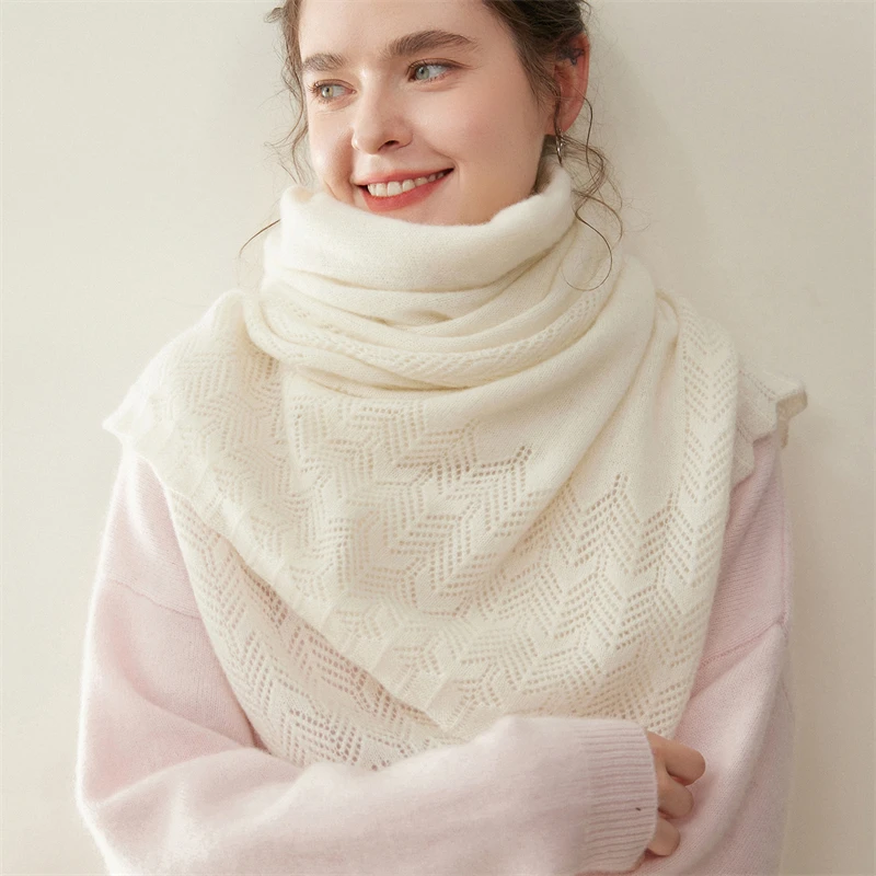 

Шарф из 100% кашемира, размер 170*55, для женской осенне-зимней уличной одежды, теплый вязаный кашемировый шарф, шаль