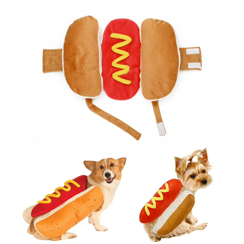 Hot Dog Pet Dog Clothes Puppy Funny Dachshund Sausage Costume Winter Warm Outfit Festival Party Accessories