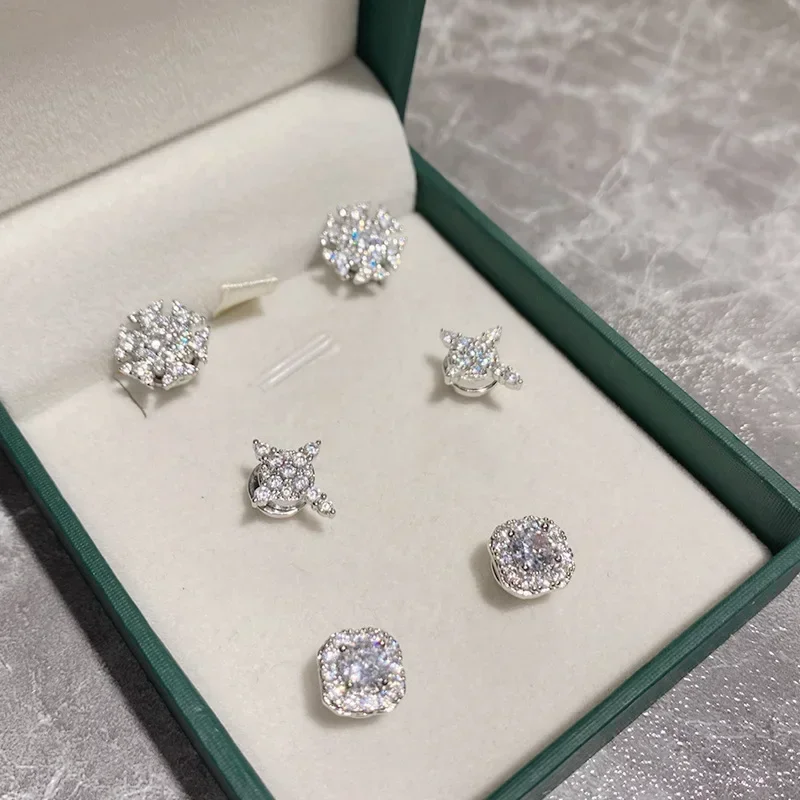 

MDL Moissanite Style Niche Light Luxury Compact Ear Clips Cold Wind Without Ear Holes Magnetic Earrings