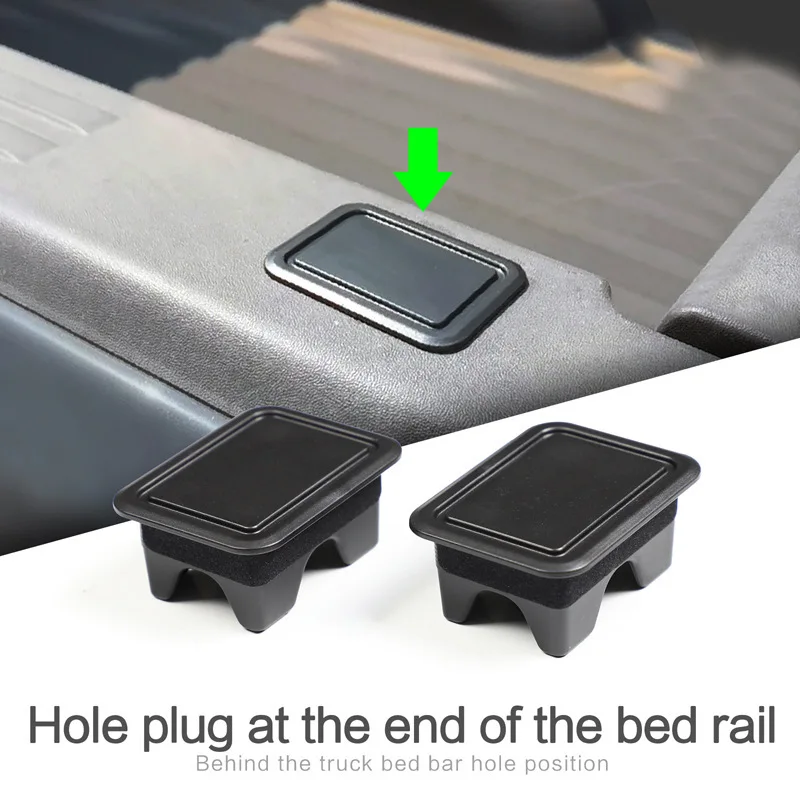 2Pcs Bed Rail Stake Pocket Hole Plug Cover For Dodge RAM 1500 2500 2019-2025 Pickup Truck Rear Bed Rail Hole Cap Modification