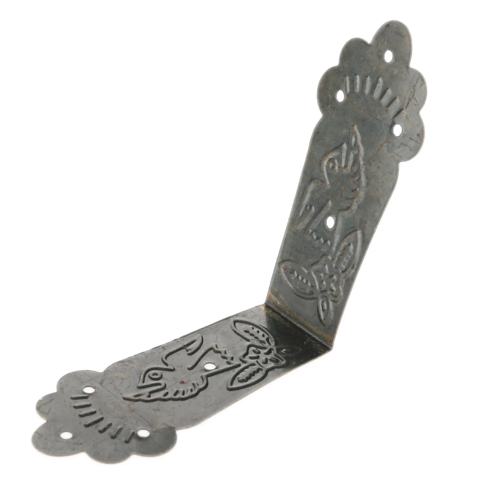 20pcs L Shaped Metal Decorative Corner Bracket Straps Corner Protector Guards Edge Cover with 160pcs Nails for Wooden Case Box
