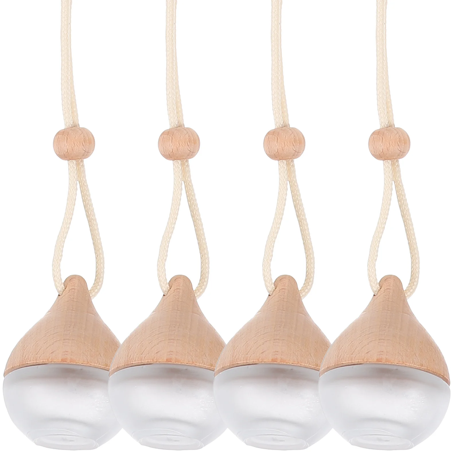 

4Pcs Car Diffuser Refillable Essential Oil Glass Bottles Aromatherapy Hanging Perfume Pendant Rearview Mirror Car Decoration