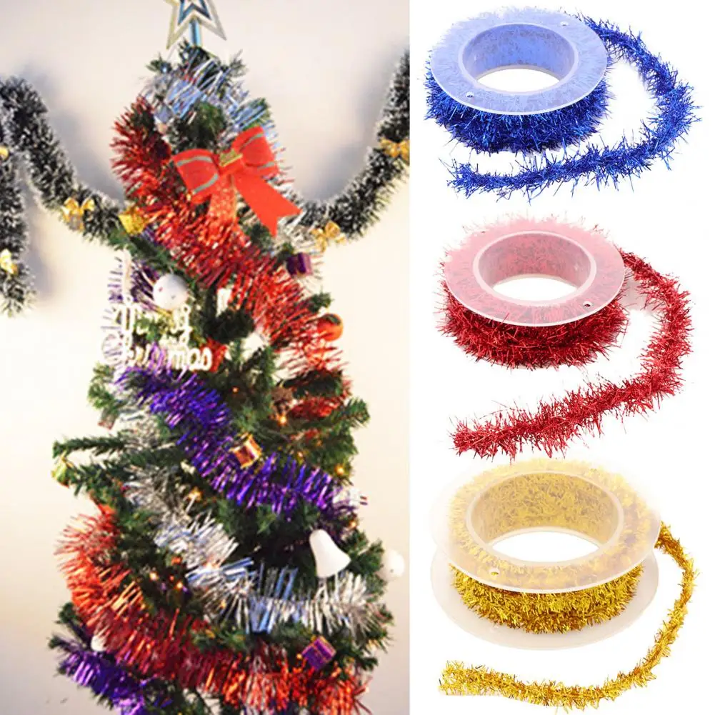 

Christmas Tinsel Ribbon Multi Color DIY Craft Xmas Tree Decoration Metal Wire For Flexible Shapes Festive Birthday Party Decor