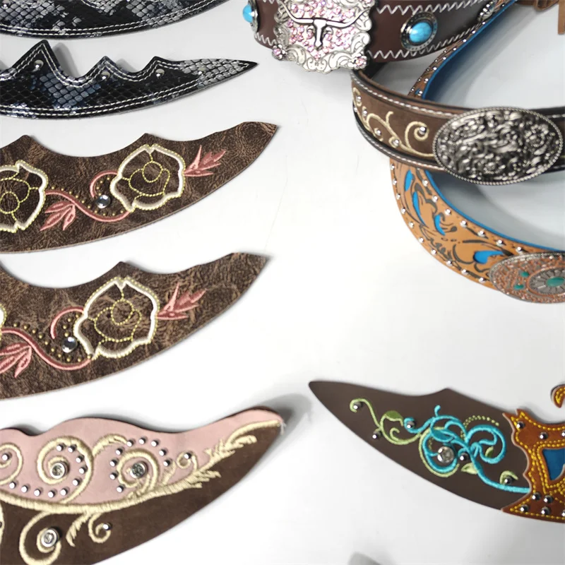 قبعة رعاة البقر ثلاث قطع مجموعة اكسسوارات عصرية مطرزة Hatband الرجال والنساء قبعة القش اكسسوارات الديكور في الهواء الطلق