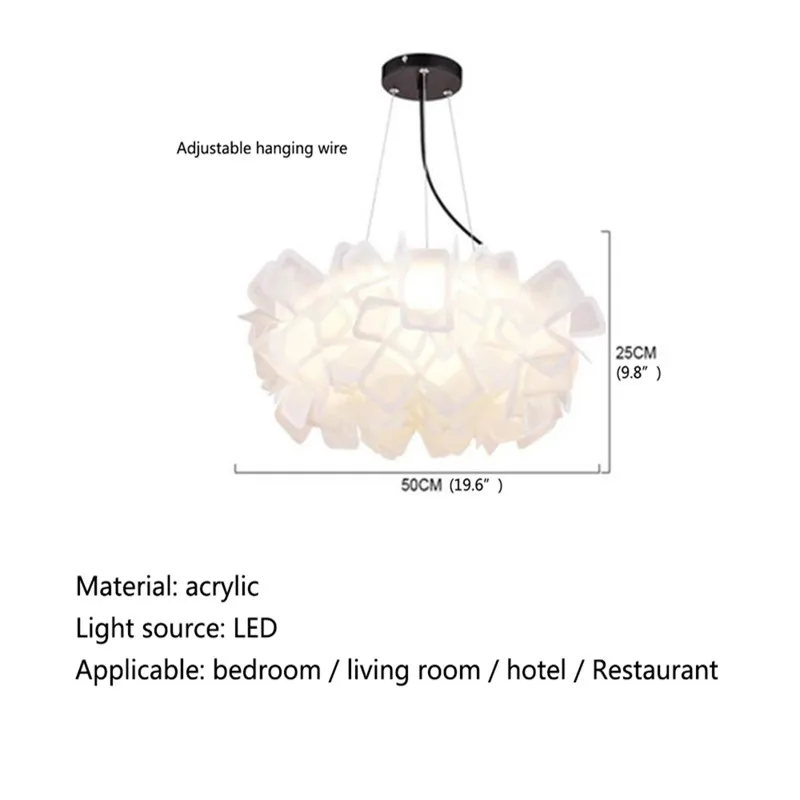 โคมไฟระย้าหรี่แสงแบบนอร์ดิกของ Plly ไฟห้องนั่งเล่น LED โคมระย้าตกแต่งที่ออกแบบอย่างสร้างสรรค์ควบคุมระยะไกลได้อย่างโรแมนติก