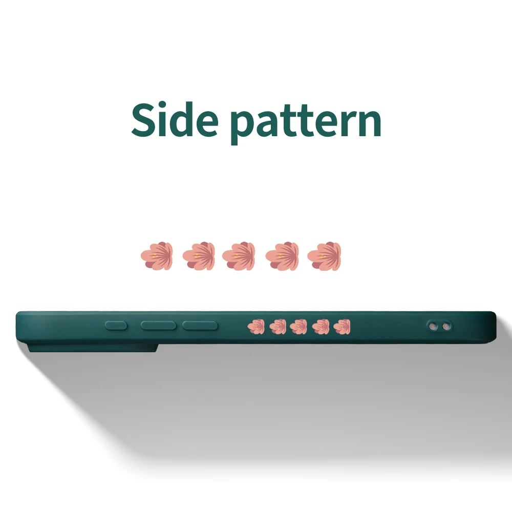 غطاء حماية من البولي يوريثان بنمط زهرة رومانسية لهاتف iPhone17 ProMax 17 Air 16 15 14 13 12 11 Pro Max XS Max7 8 Plus 16e 16 Plus