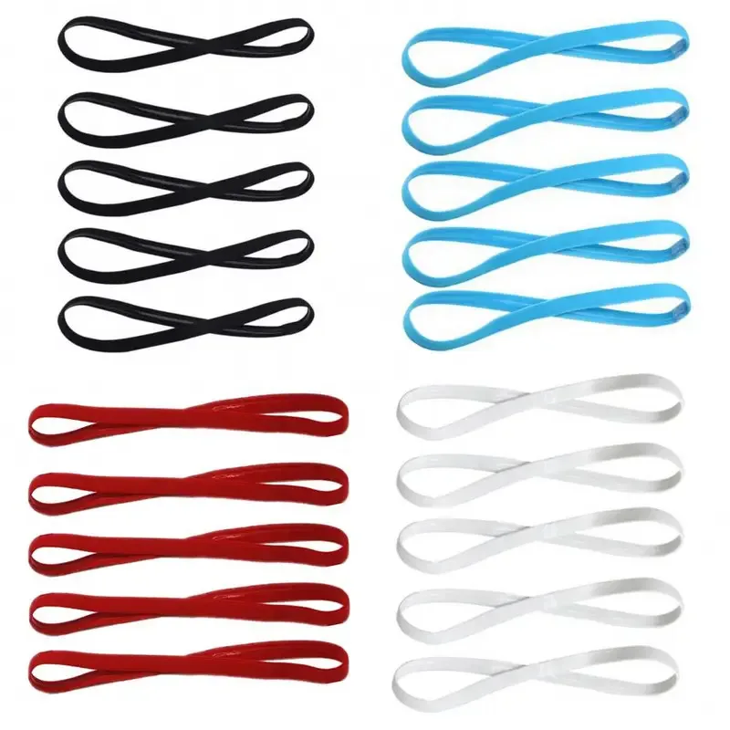 5/10Pcs Candy Color Women Men Yoga Hair Bands Sports Headband Girls Sport Anti-slip Elastic Rubber Sweatband Football Running