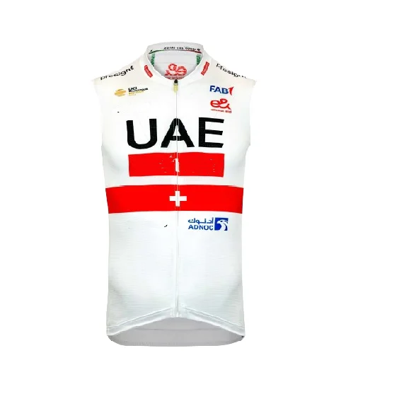 Windproof 2024 UAE Team  Sleeveless Cycling Jacket Vest Gilet Mtb Clothing Bicycle Maillot Ciclismo