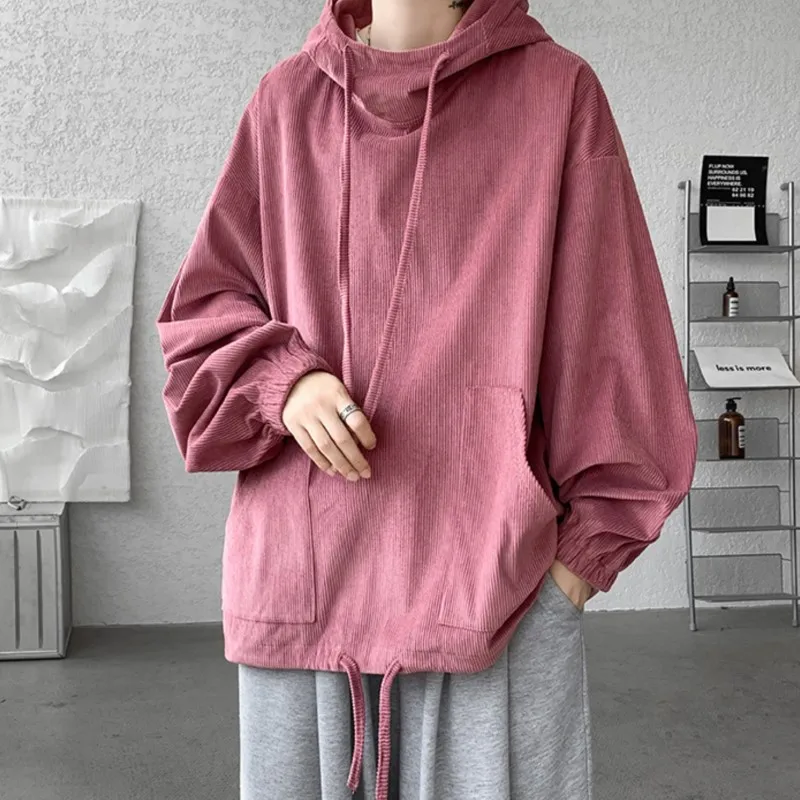 

Autumn Stand Collar Hoodies Sweatshirts Men Woman Fashion Pink Black Khaki Hip Hop Hoody Male Brand Casual Loose Tops