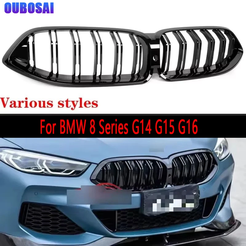 

For BMW 8 Series G14 G15 G16 830i 840i 850i Kidney Grille Glossy Black ABS M Style Color Plastic Front Bumper Auto Decor Grill